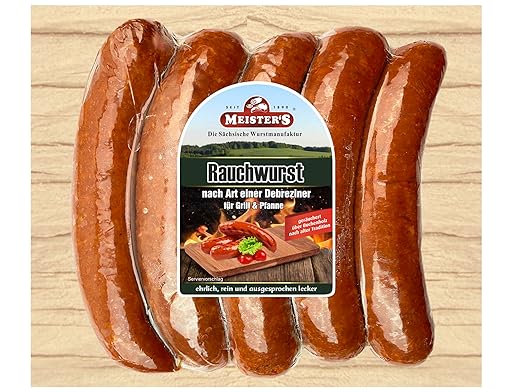 MEISTER'S Grillpaket Bratwurst, Käsewurst, Rauchwurst Debrecziner, Rostbratwurst, Berner Würstchen mit Käse & Bacon Lebensmittel Paket – Bild 5