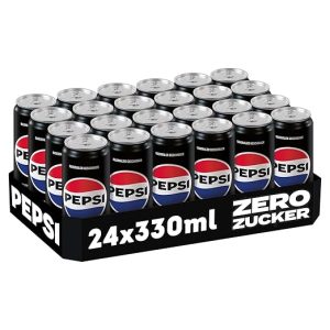 Pepsi Zero Zucker, Das zuckerfreie Erfrischungsgetränk von Pepsi ohne Kalorien, Koffeinhaltige Cola in der Dose, EINWEG Dose (24 x 0,33 l) (Verpackungsdesign kann abweichen)
