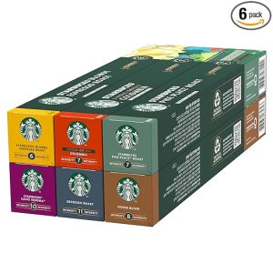 STARBUCKS Discovery Variety Pack by Nespresso, Kaffeekapseln mit einer Auswahl an hellen, mittleren und dunklen Röstungen, 6 x 10 (60 Kapseln)